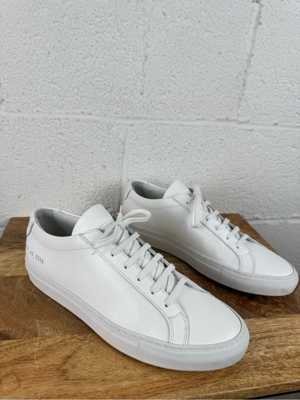 Common Projects Original Achilles Low White Leather Sneakers Size 40 Italy